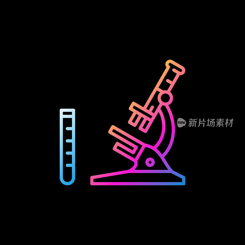 Microscope with Test Tube vector concept colorful line icon